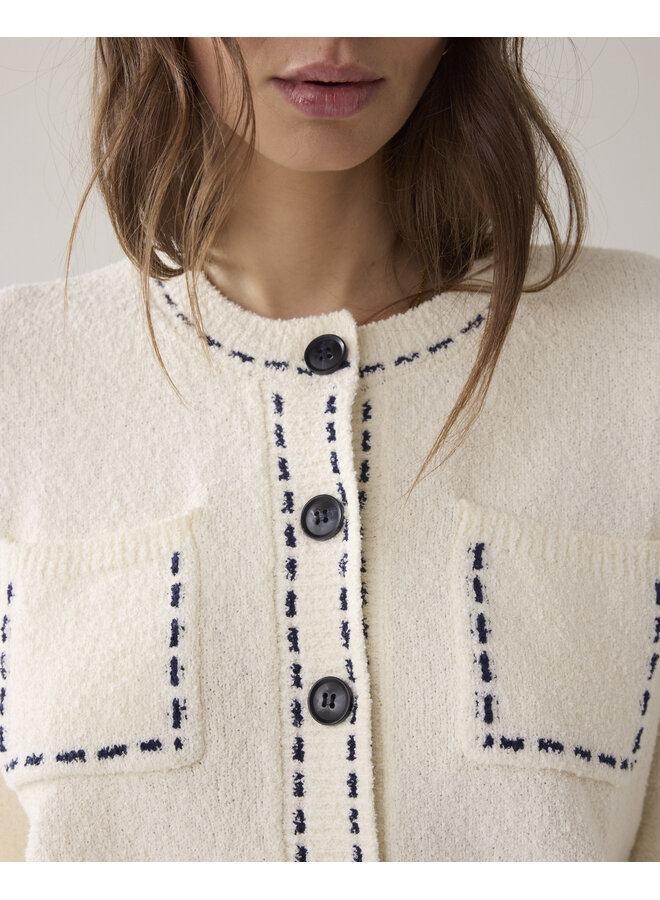 7s7995-70072 122 Summum cardigan Frisee knit Ivory