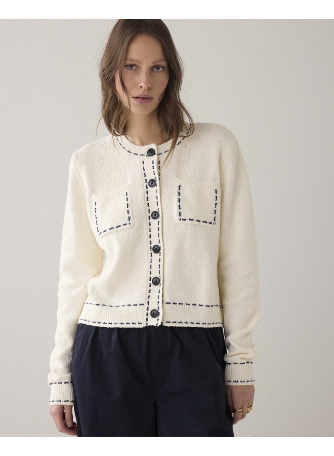 7s7995-70072 122 Summum cardigan Frisee knit Ivory