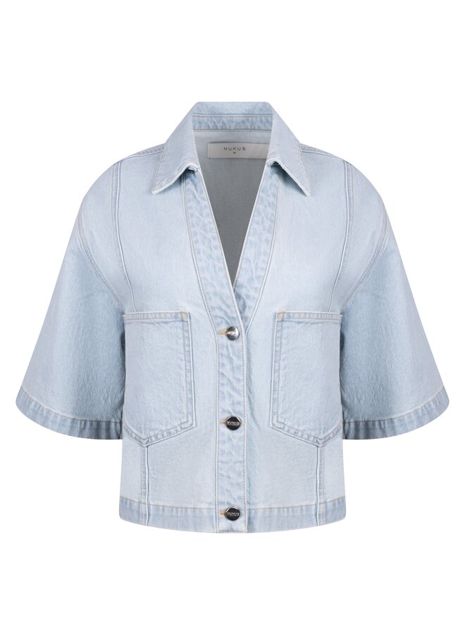 NKS13104 24 Nukus Stijn Jacket Bleached Denim