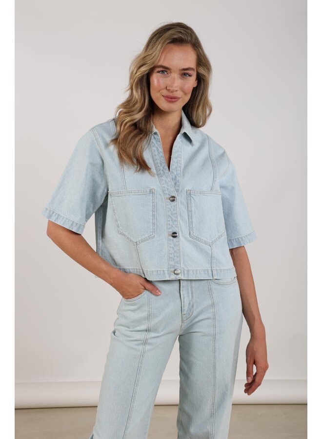 NKS13104 24 Nukus Stijn Jacket Bleached Denim