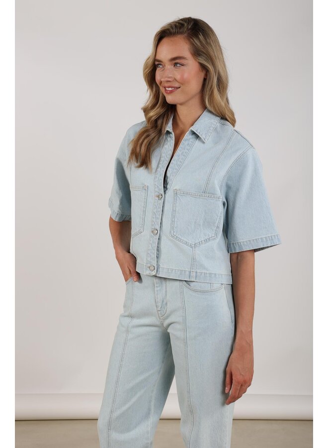 NKS13104 24 Nukus Stijn Jacket Bleached Denim