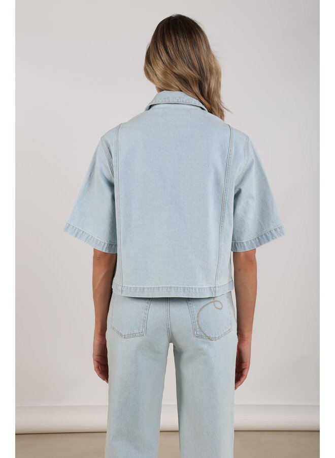 NKS13104 24 Nukus Stijn Jacket Bleached Denim