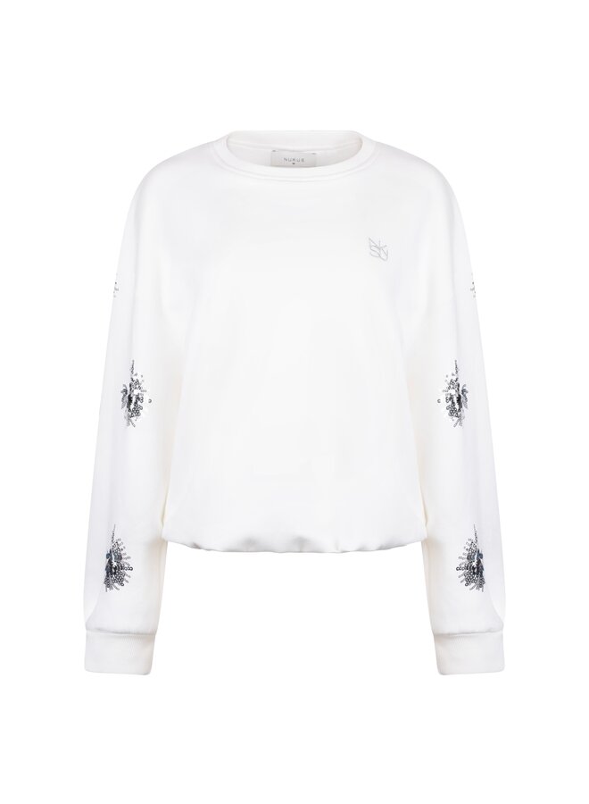 NKS03069 17 Nukus Suzanne Pullover Paillet Off White