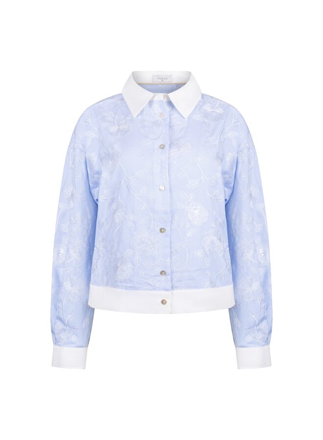 NKS02202 315 Nukus Meave Blouse Embroidery Offwhite/Cloudy