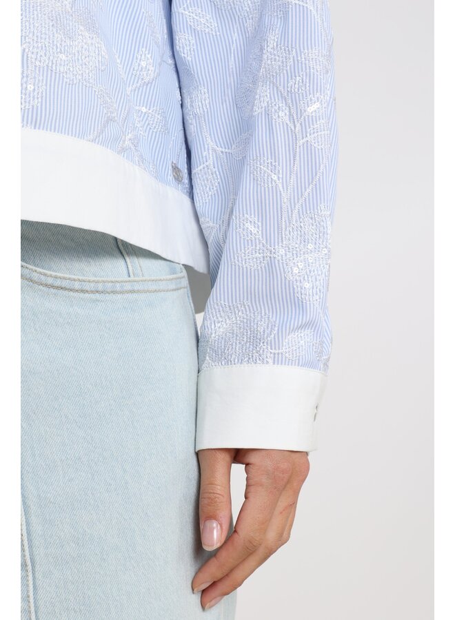 NKS02202 315 Nukus Meave Blouse Embroidery Offwhite/Cloudy