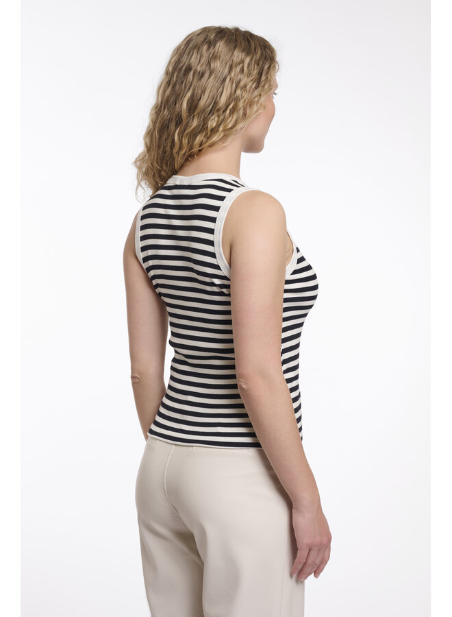 Uma.7002621 Rino&Pelle Tanktop  Black white striped