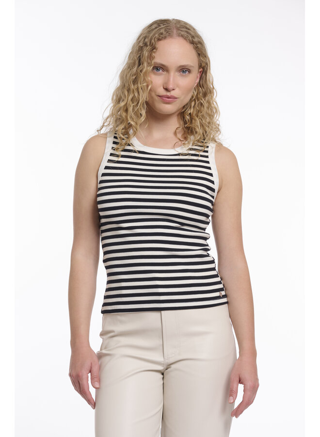 Uma.7002621 Rino & Pelle Tanktop Black white striped