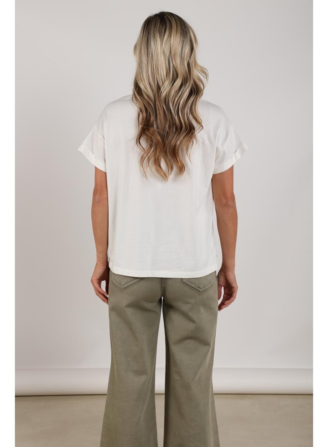 NKS04023 281 Nukus Sanne Shirt Golden Days Offwhite/Army