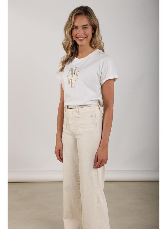 NKS04018 131 Nukus Rowena Shirt Offwhite/Sand