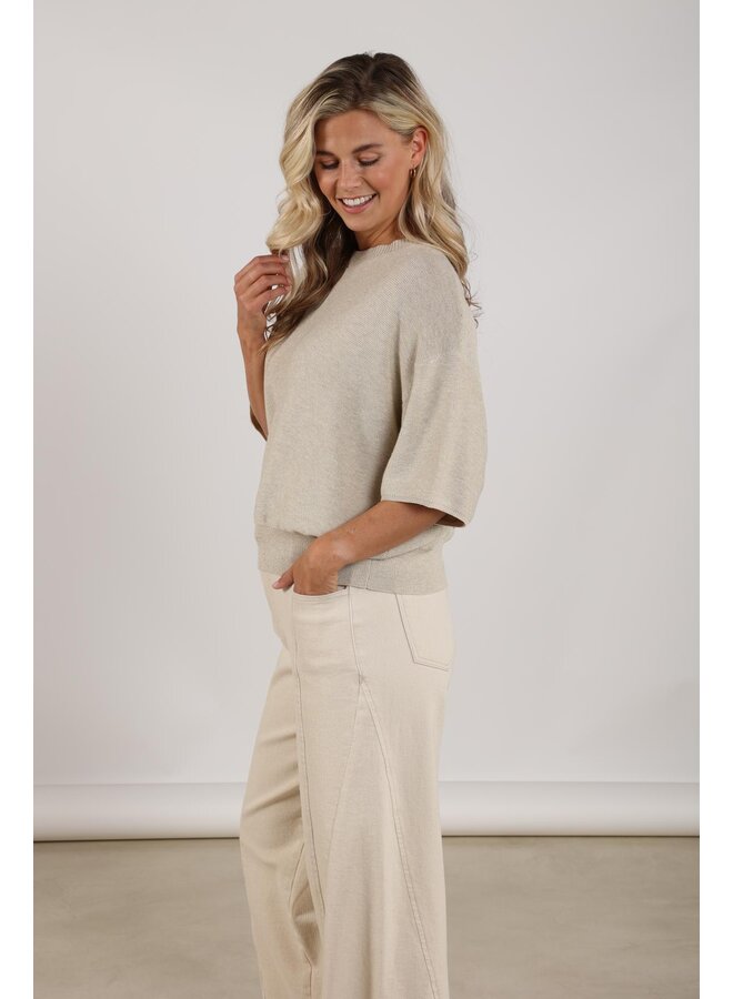 NKS03057 9 Nukus Winnie Pullover Lurex Sand