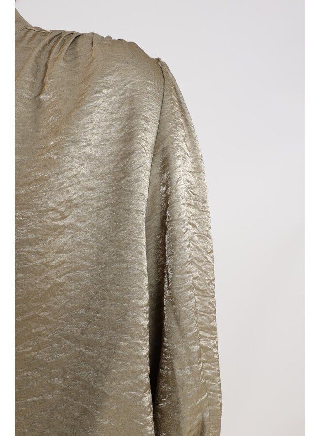 NKS02231 350 Nukus Lilly Blouse Shiny Army