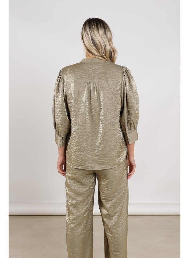 NKS02231 350 Nukus Lilly Blouse Shiny Army