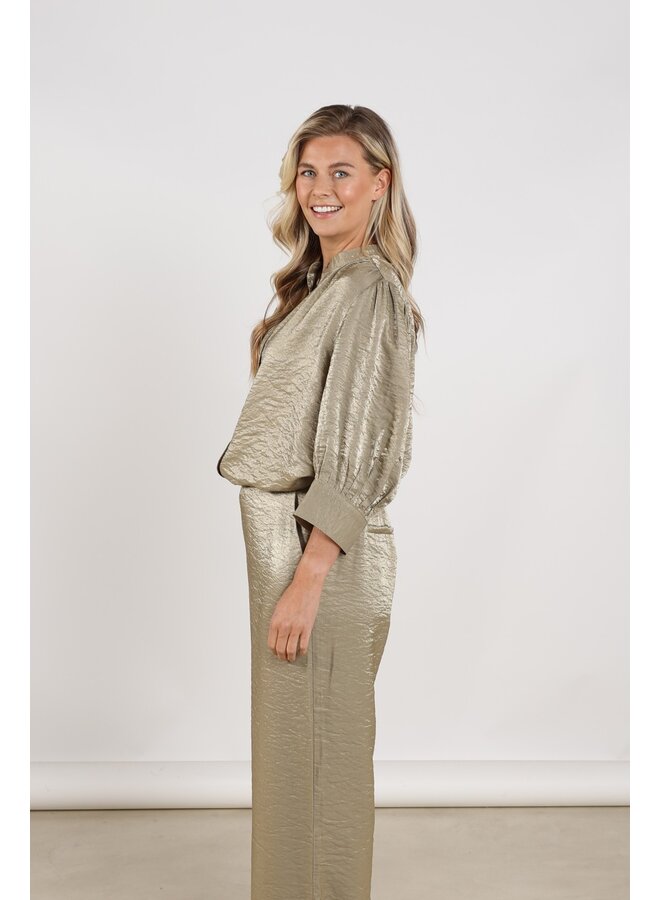 NKS02231 350 Nukus Lilly Blouse Shiny Army