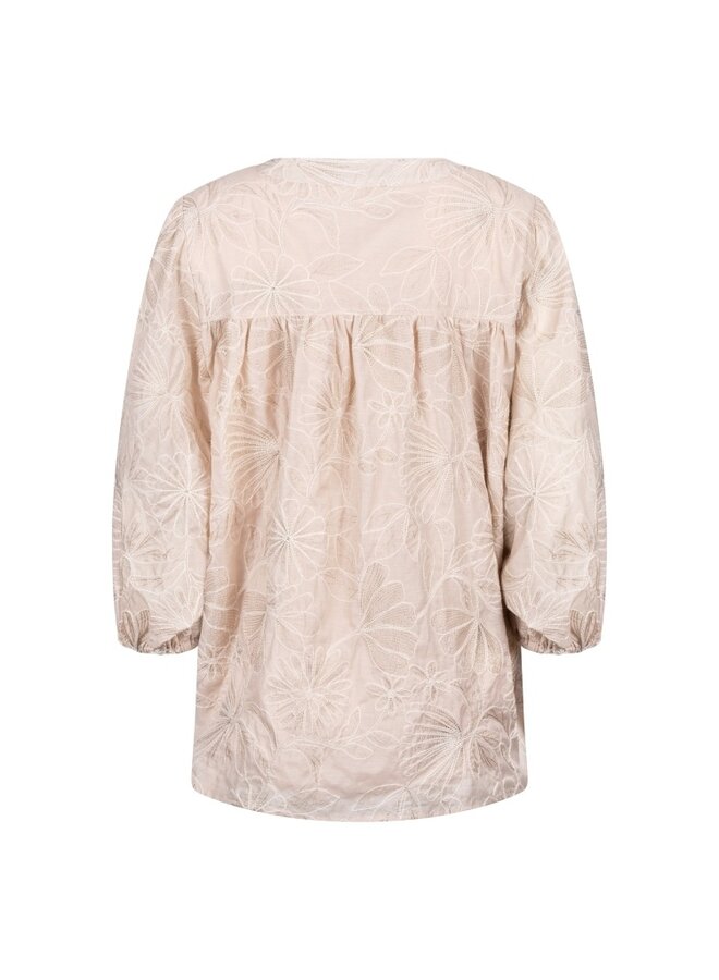 NKS02208 9 Nukus Lynn Blouse Embroidery Sand