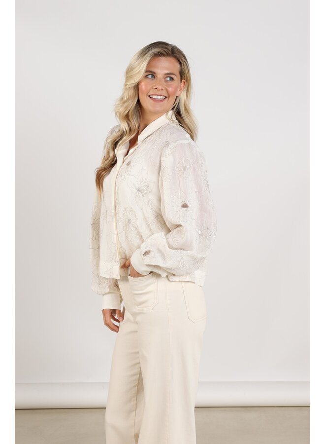 NKS02167 17 Nukus Adora Blouse Embroidery Off White