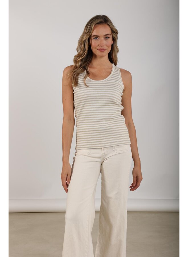 NKS01168 126 Nukus Steffie Singlet Lurex Offwhite/Gold