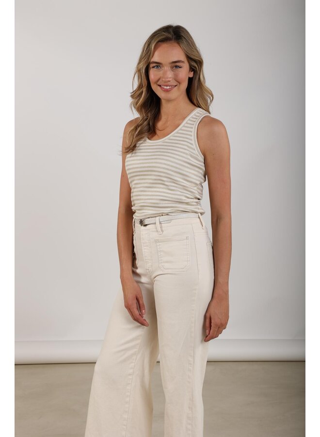 NKS01168 126 Nukus Steffie Singlet Lurex Offwhite/Gold