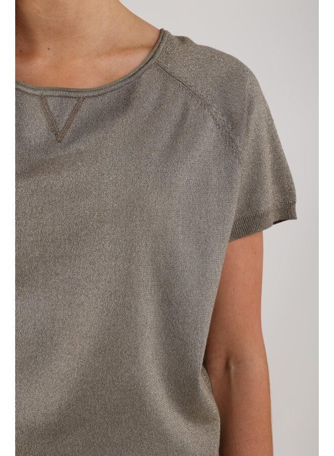 NKS01085 350 Nukus Anita Top Lurex Army