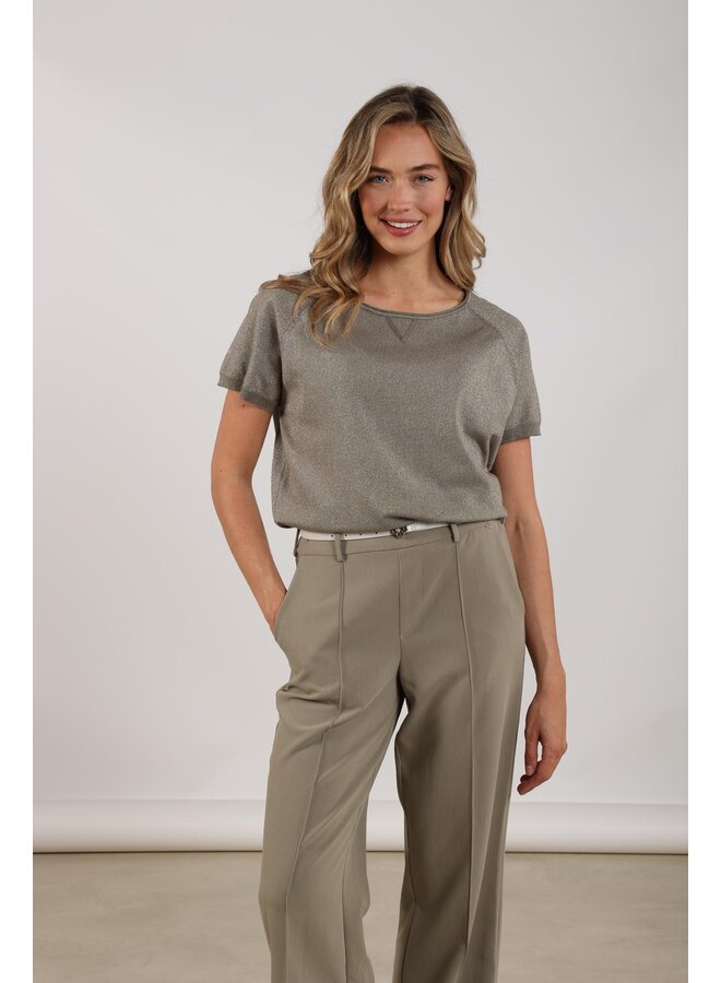 NKS01085 350 Nukus Anita Top Lurex Army