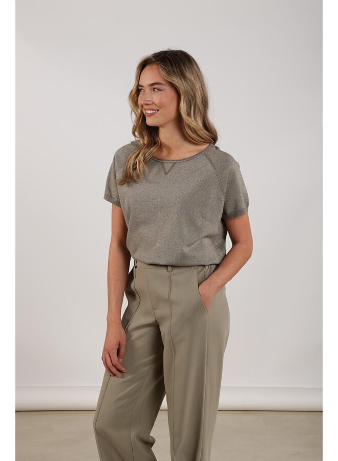 NKS01085 350 Nukus Anita Top Lurex Army