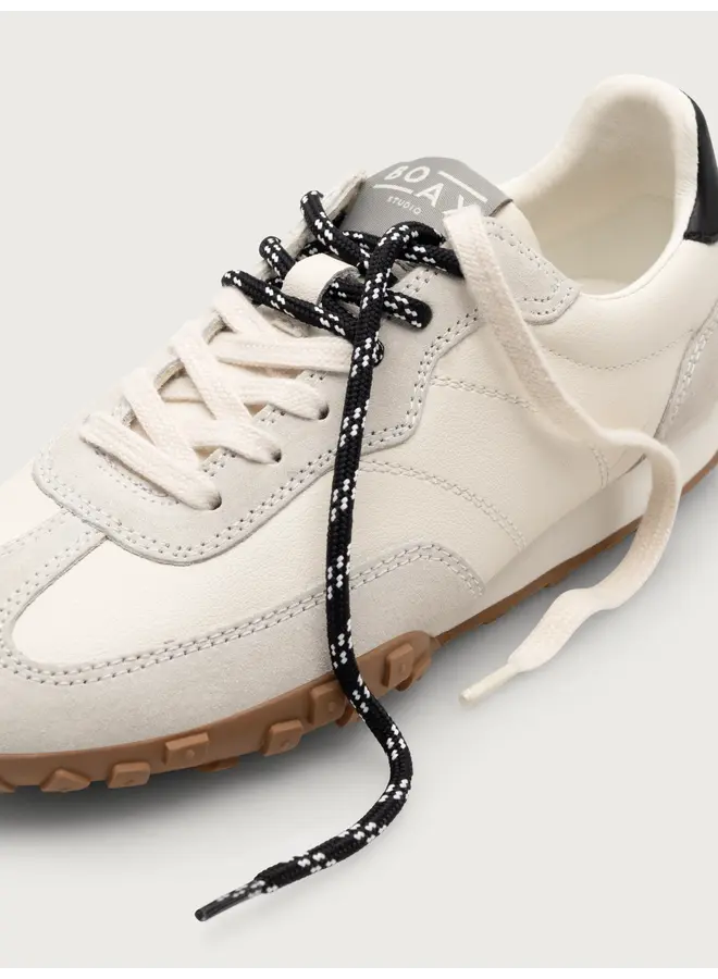 Boax studio SNEAKERS WOMAN STRIKE WHITE/BLACK LEATHER