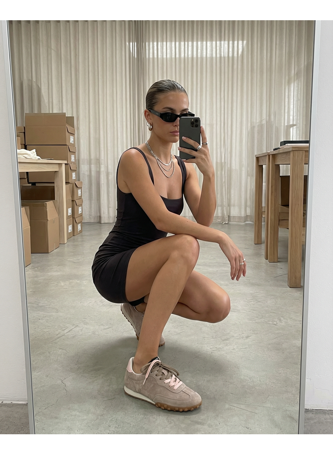 Boax studio SNEAKERS WOMAN STRIKE TAUPE LEATHER SUEDE