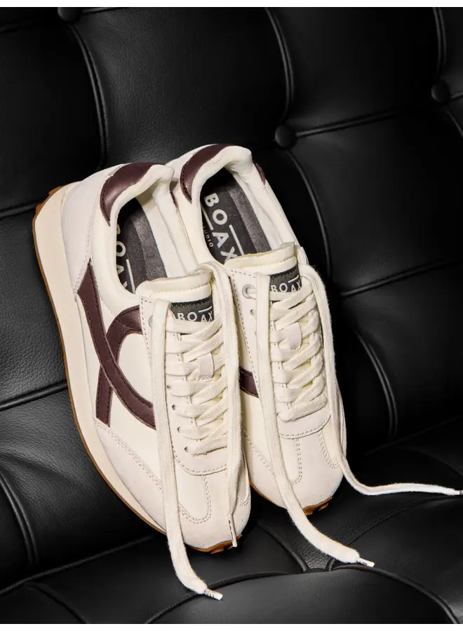 Boax studio SNEAKERS WOMAN HOMERUN WHITE / BROWN SUEDE / LEATHER / NYLON