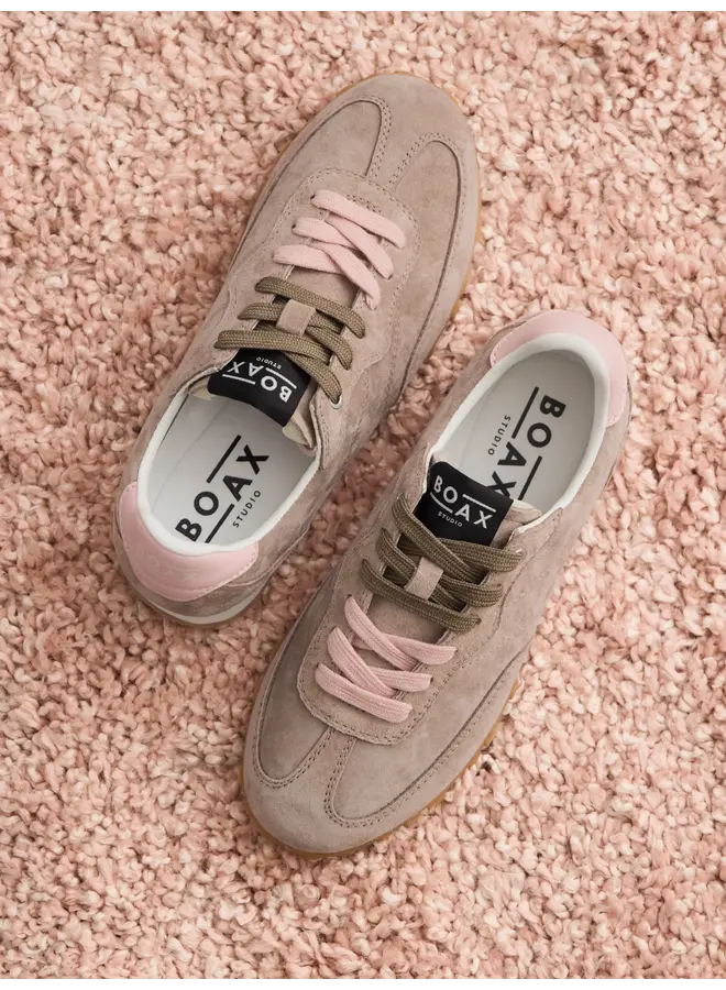Boax studio SNEAKERS WOMAN STRIKE TAUPE LEATHER SUEDE