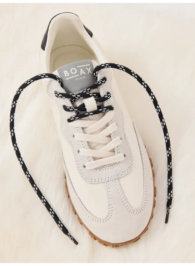 Boax studio SNEAKERS WOMAN STRIKE WHITE/BLACK LEATHER