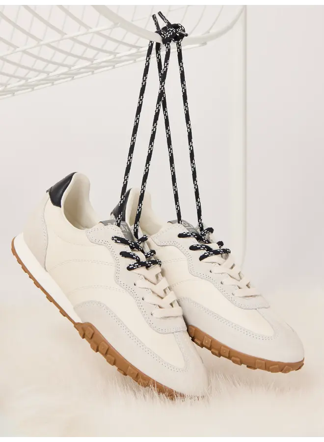 Boax studio SNEAKERS WOMAN STRIKE WHITE/BLACK LEATHER