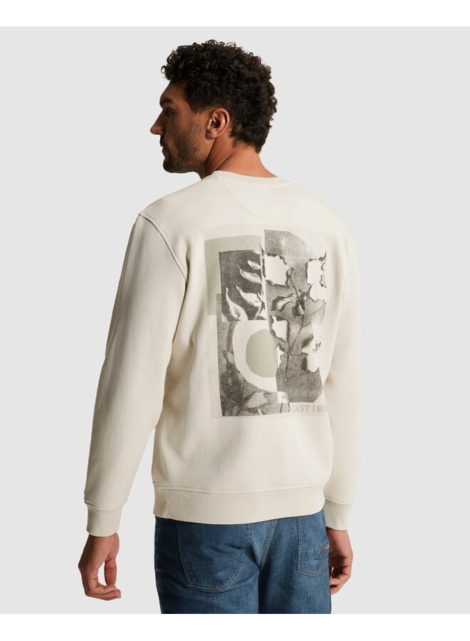 CSW2602405 7178 Cast Iron Long sleeve r-neck relaxed fit graphic White Onyx