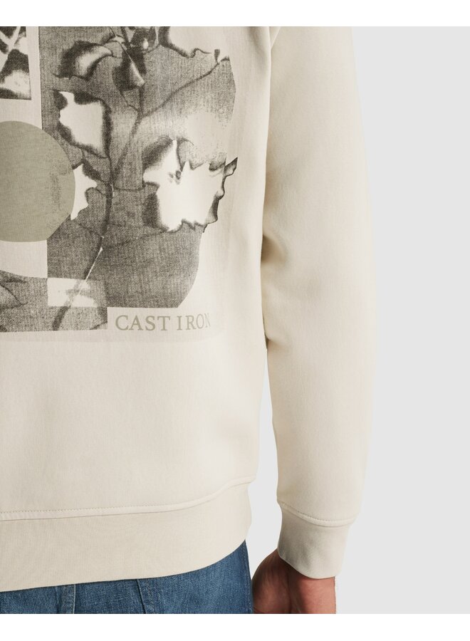 CSW2602405 7178 Cast Iron Long sleeve r-neck relaxed fit graphic White Onyx