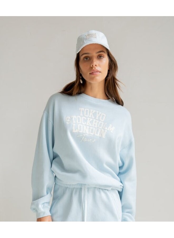 S26F1827 568-05 Penn & Ink Sweater print skyrider ecru