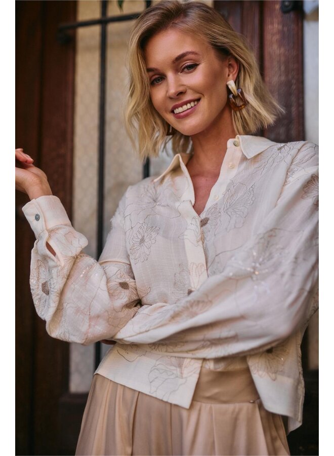 NKS02167 17 Nukus Adora Blouse Embroidery Off White