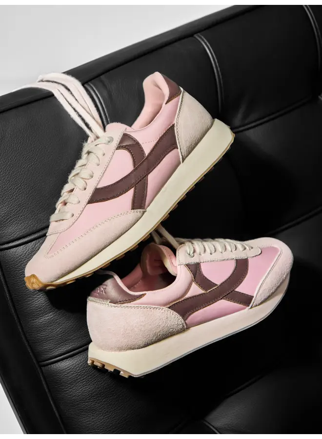 Boax studio SNEAKERS WOMAN HOMERUN PINK / BROWN SUEDE / LEATHER / NYLON