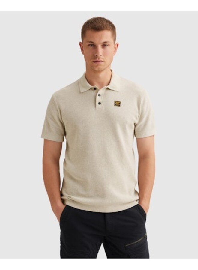 PPSS2602853 910 PME Legend Short sleeve polo cotton structure Bone White Melee
