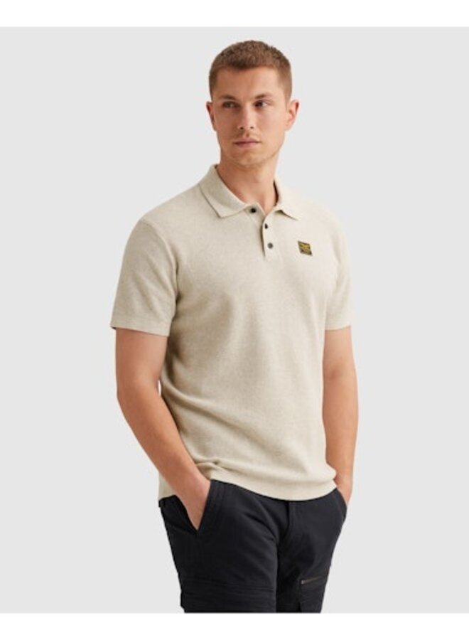 PPSS2602853 910 PME Legend Short sleeve polo cotton structure Bone White Melee