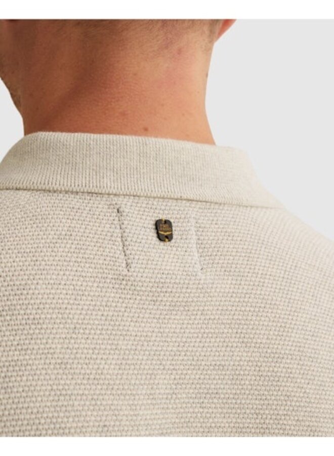 PPSS2602853 910 PME Legend Short sleeve polo cotton structure Bone White Melee