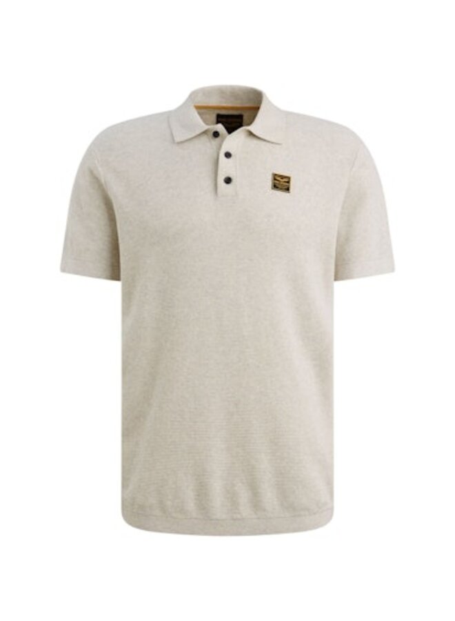 PPSS2602853 910 PME Legend Short sleeve polo cotton structure Bone White Melee