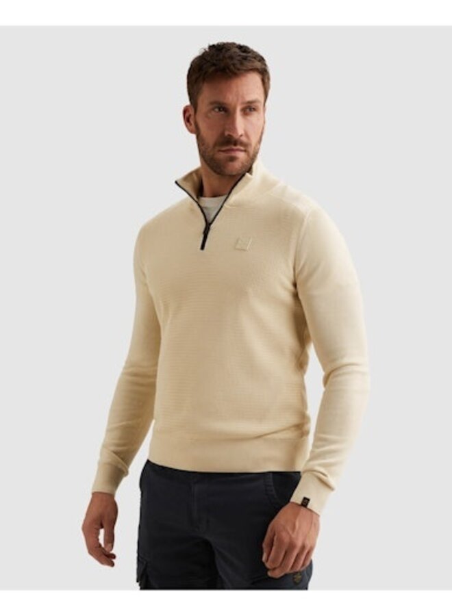 PKW2602328 7013 PME Legend Half zip collar cotton modal Bone White