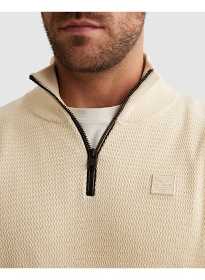 PKW2602328 7013 PME Legend Half zip collar cotton modal Bone White