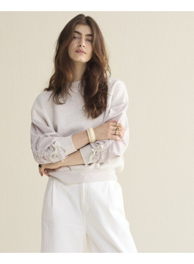 3s5190-30634 123 Summum Jersey Melange sweat  Ivorymelange