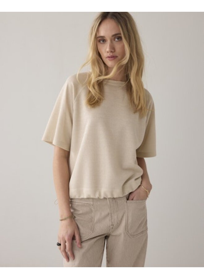 3s5275-30755 122 Summum Top Boxy tee sparkle  Ivory