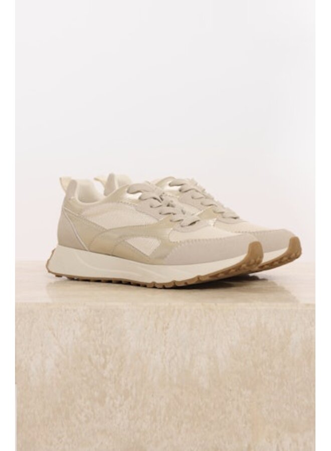 Fieve.1002621 Rino&Pelle Mixed material sneaker  Taupe light gold