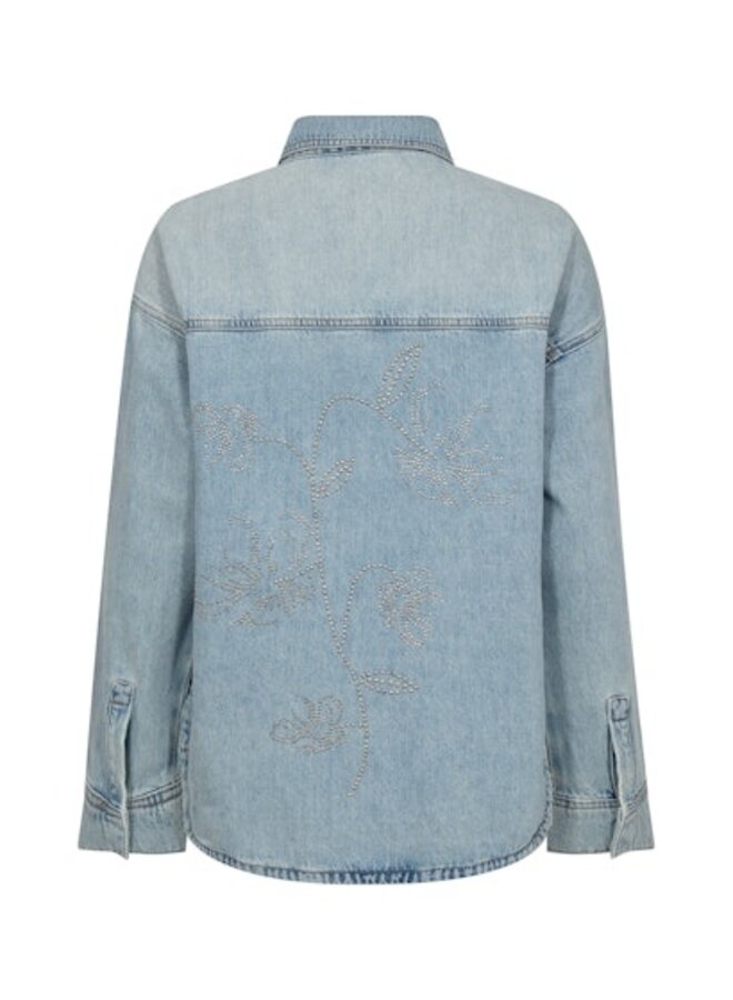 178520 406 MosMosh MMEmm Flower Shirt Light Blue