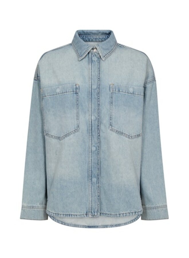 178520 406 MosMosh MMEmm Flower Shirt Light Blue