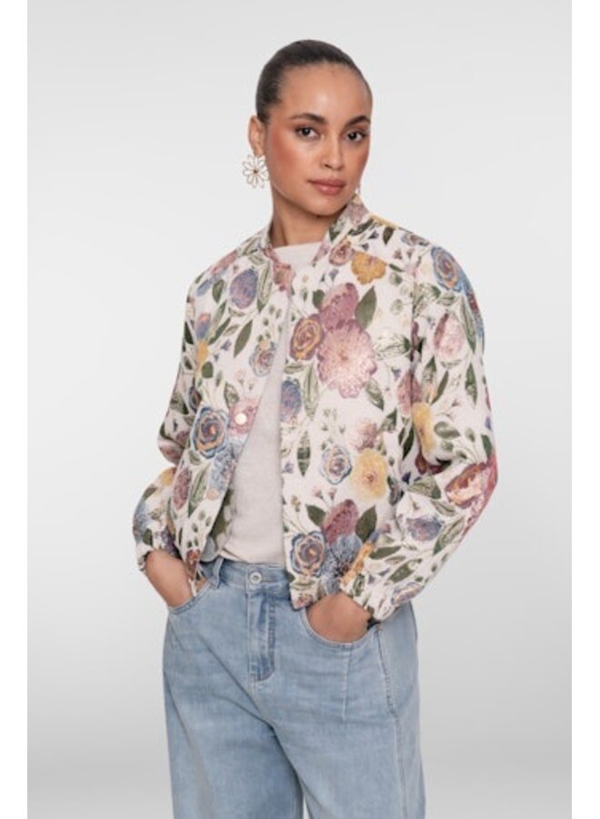 65090-26 720 Geisha Bomber jacket leaves sand/green/gold