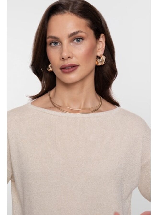 64089-70 720 Geisha Pullover lurex s/sl sand/gold