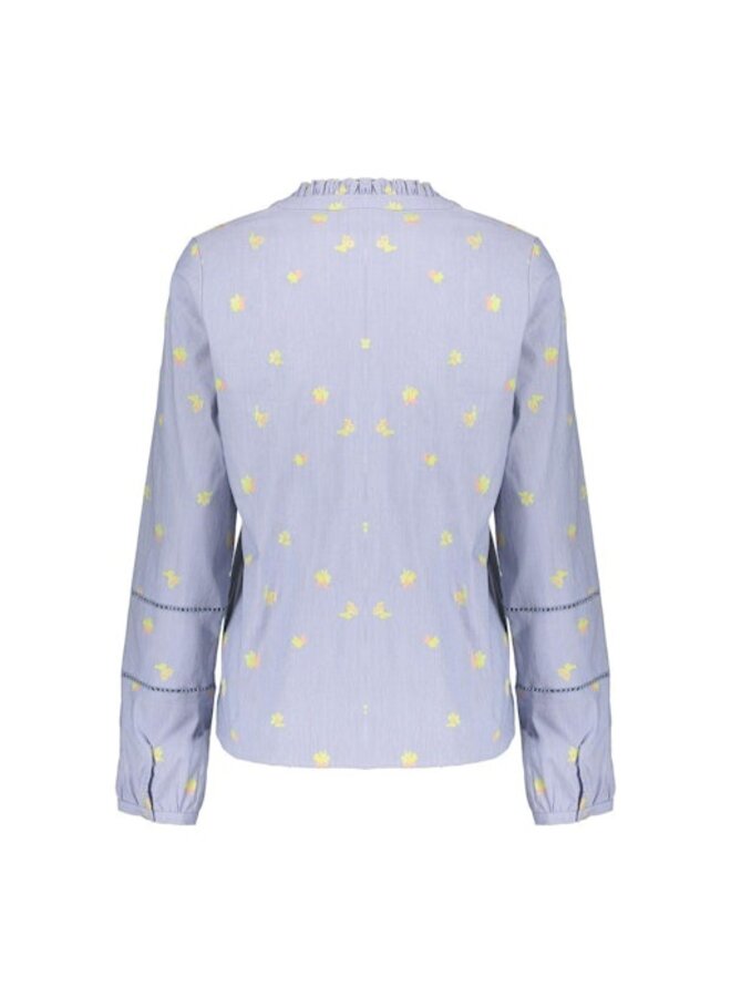63243-20 150 Geisha top lemon/chambray