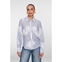 63143-21 625 Geisha Blouse embroidered flowers blue/off-white